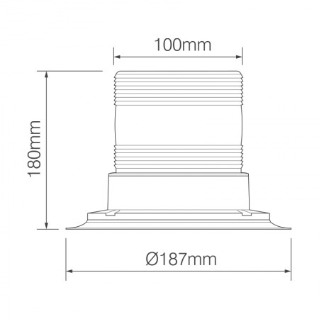 R65 LED Warning Beacon - Magnetic Suction Mount R65 LED Warning Beacon - Magnetic Suction Mount
